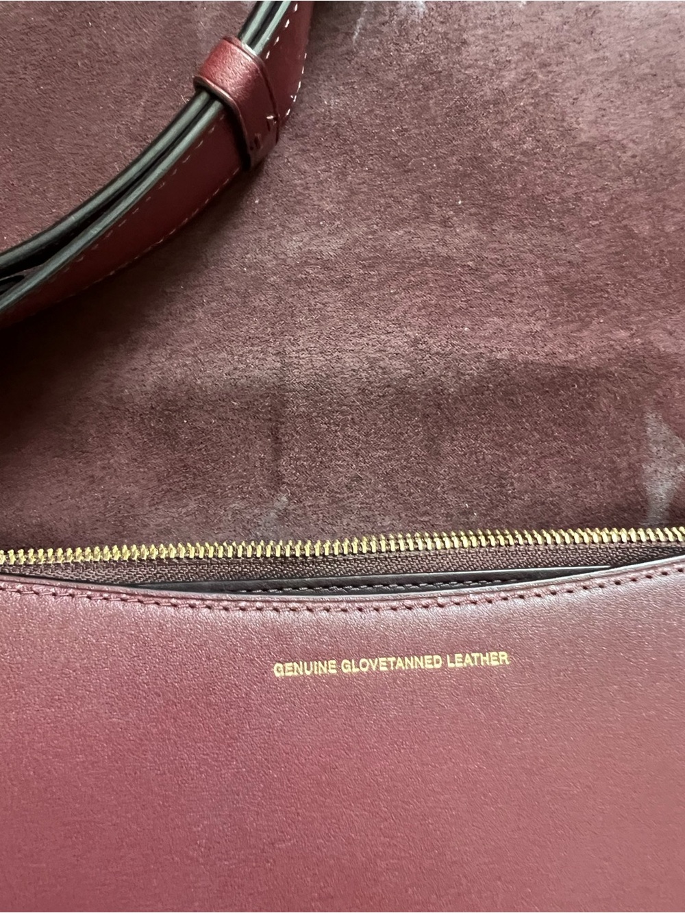 Coach Burgundy Leather Crossbody with Brass Ring Detail - Picture 7 of 16